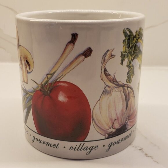 Gourmet Village oversize tumbler mug veggies photos with black print on… - Picture 4 of 6